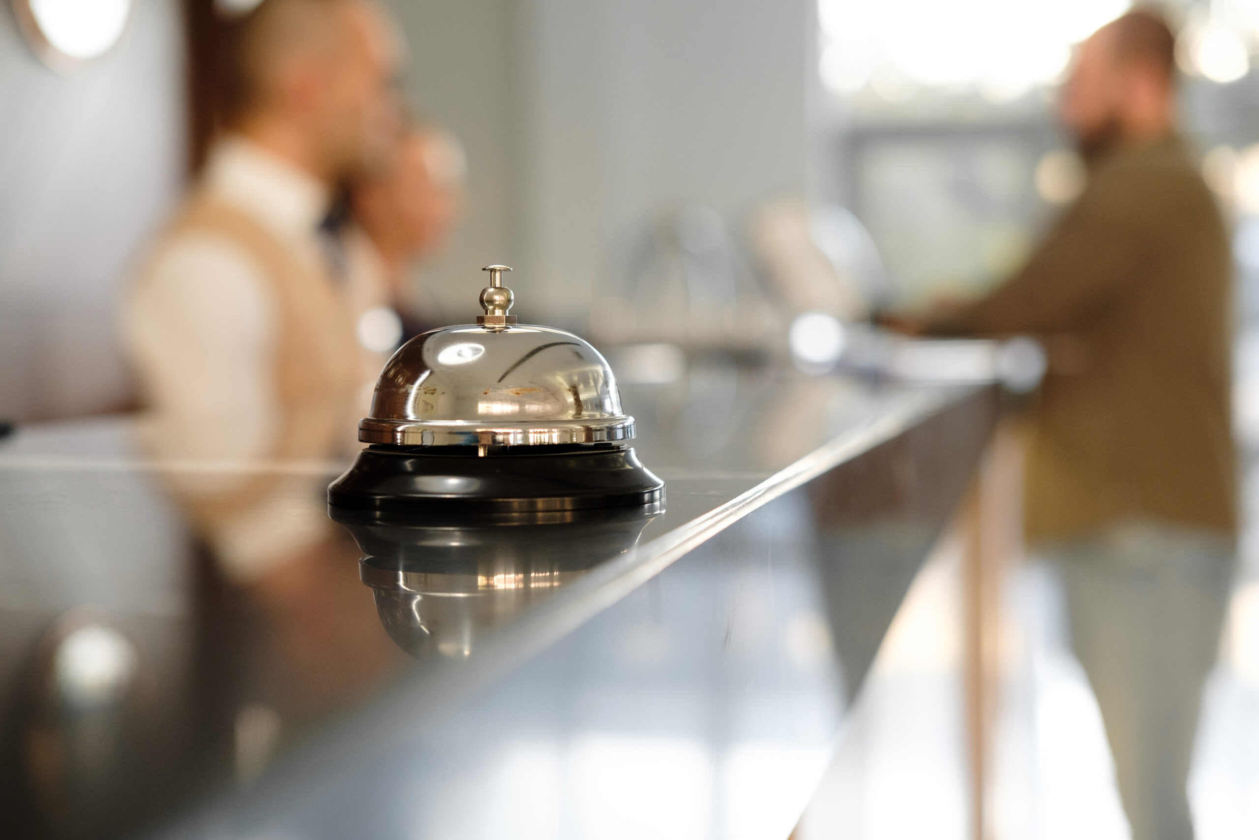 Modern luxury Hotel Reception Counter desk with Bell. Service Be